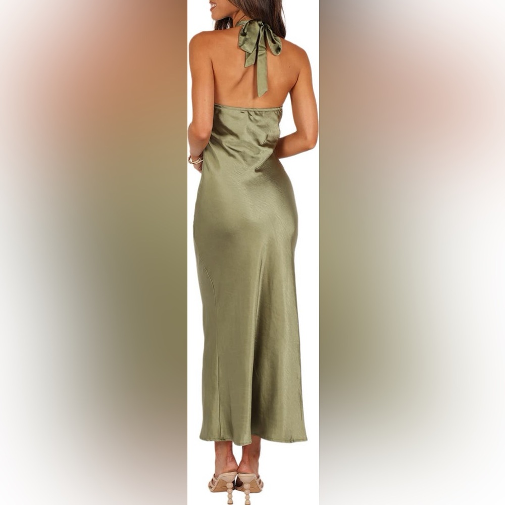 PETAL & PUP Grasie Stretch Satin Halter Dress ❤️NWT❤️IN STORES❤️ - Picture 2 of 4